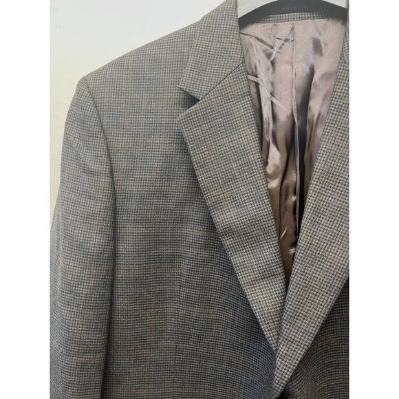 Ralph Lauren Wool Sport Coat Blazer Jacket Houndstooth 46R Dark Gray Black - Picture 10 of 12